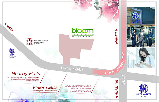bloom residences map