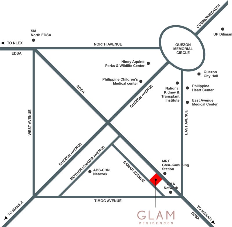 Glam Residences Map