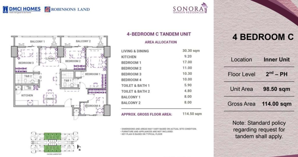 Sonora Garden 4 Bedroom C Tandem Unit Layout
