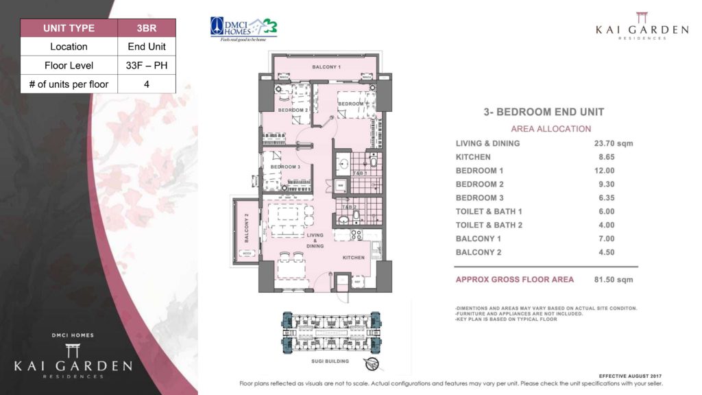 Kai Residences 3 Bedroom End unit Layout