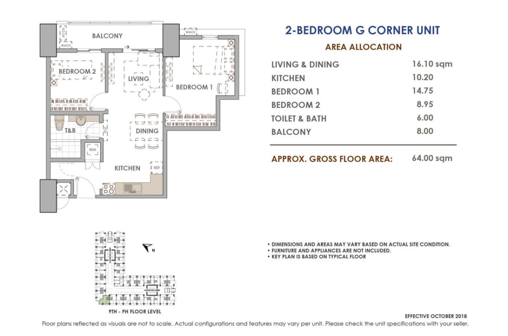 Aston Residences 2 Bedroom G Corner Unit Layout