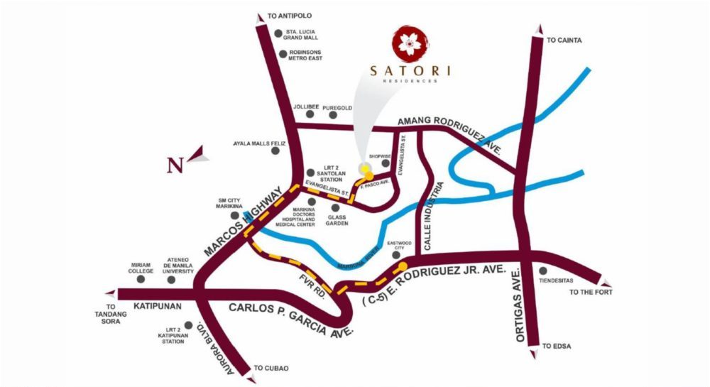 Satori Residences Map