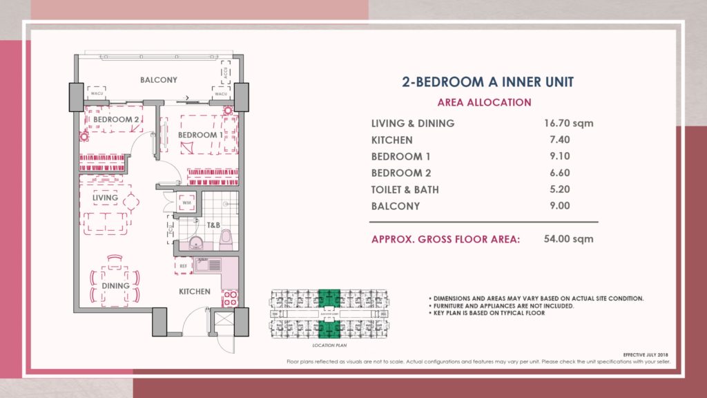 Atherton 2 Bedroom A Inner Unit Layout