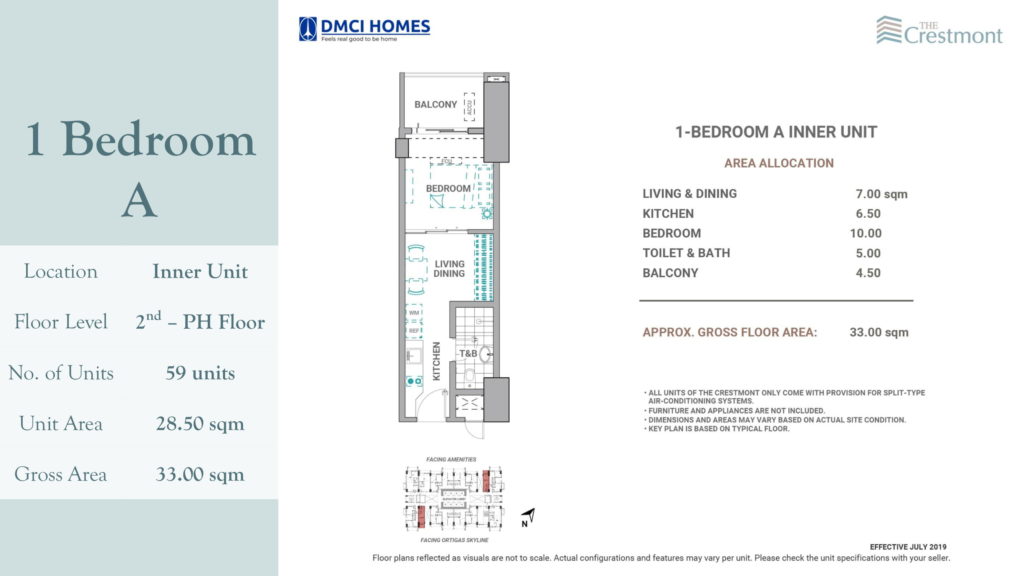 The Crestmont 1 Bedroom A Layout