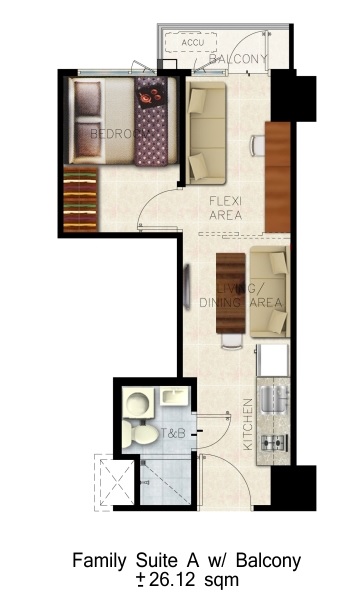 Shore 3 Residences Unit Layout - Family Suite A w/ Balcony