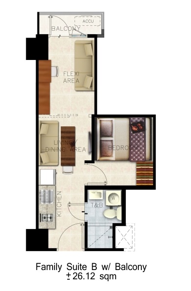Shore 3 Residences Unit Layout - Family Suite B w/ Balcony