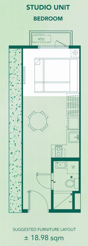 Mint Residences Unit Layout - Studio Unit