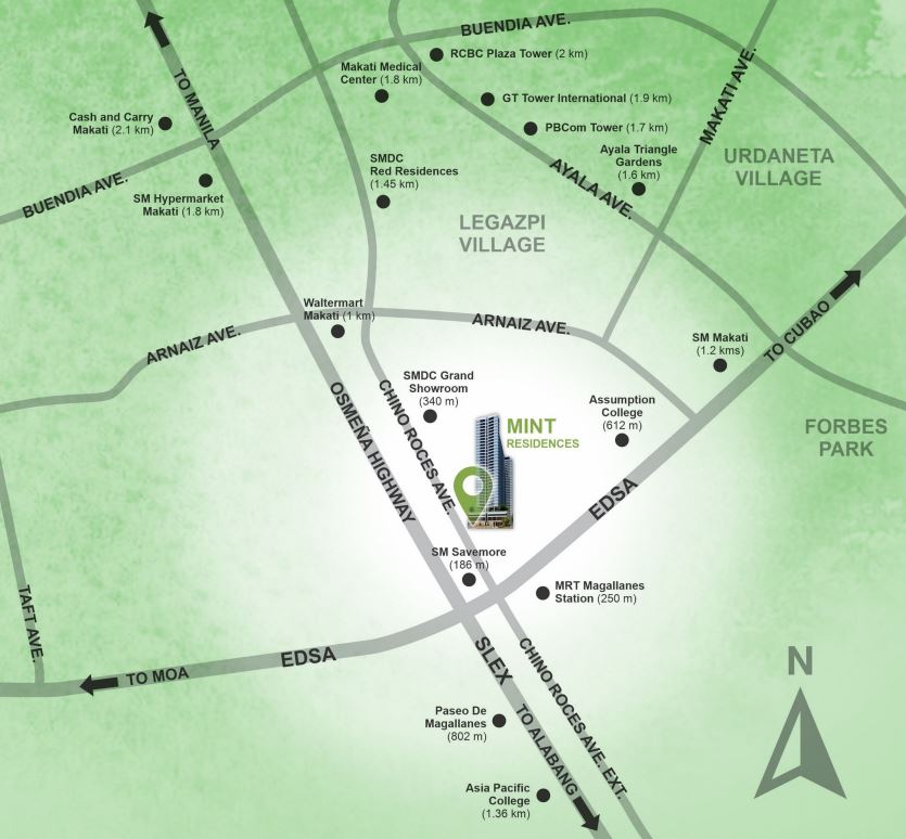 Mint Residences Vicinity Map